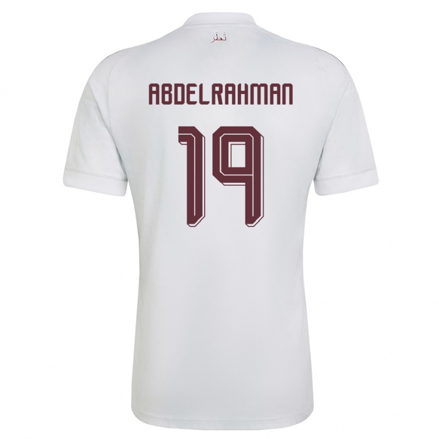 נשים כדורגל קטאר Mohammed Abdelrahman #19 לבן בורדו הרחק ג'רזי 26-28