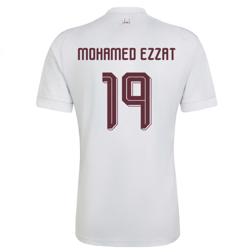 נשים כדורגל קטאר Amr Mohamed Ezzat #19 לבן בורדו הרחק ג'רזי 26-28
