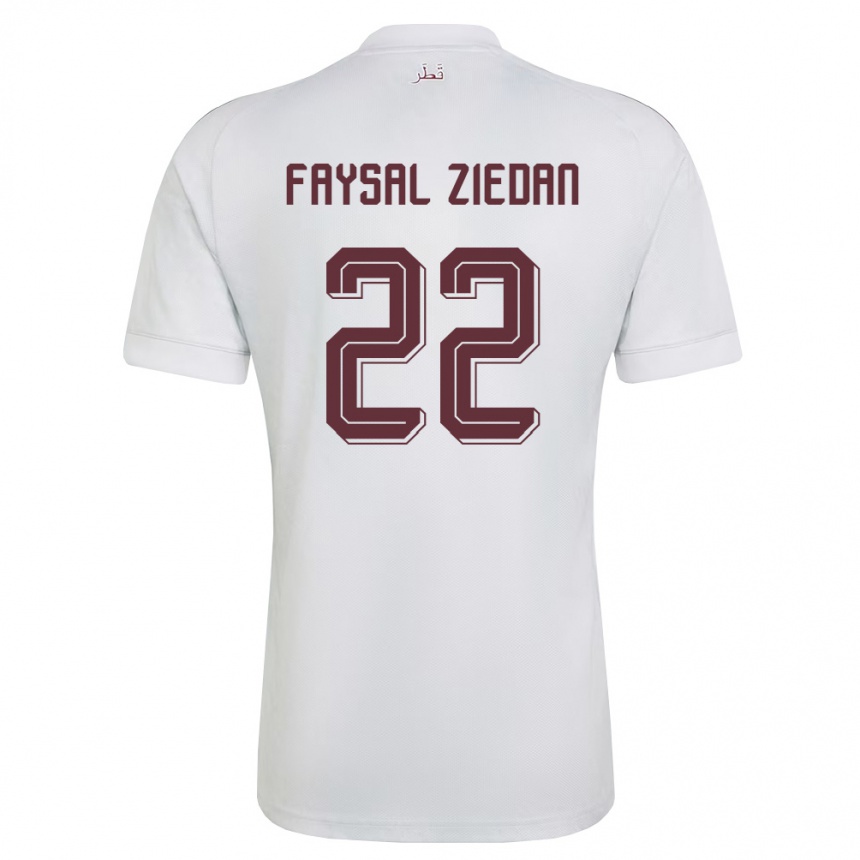 נשים כדורגל קטאר Chris Faysal Ziedan #22 לבן בורדו הרחק ג'רזי 26-28