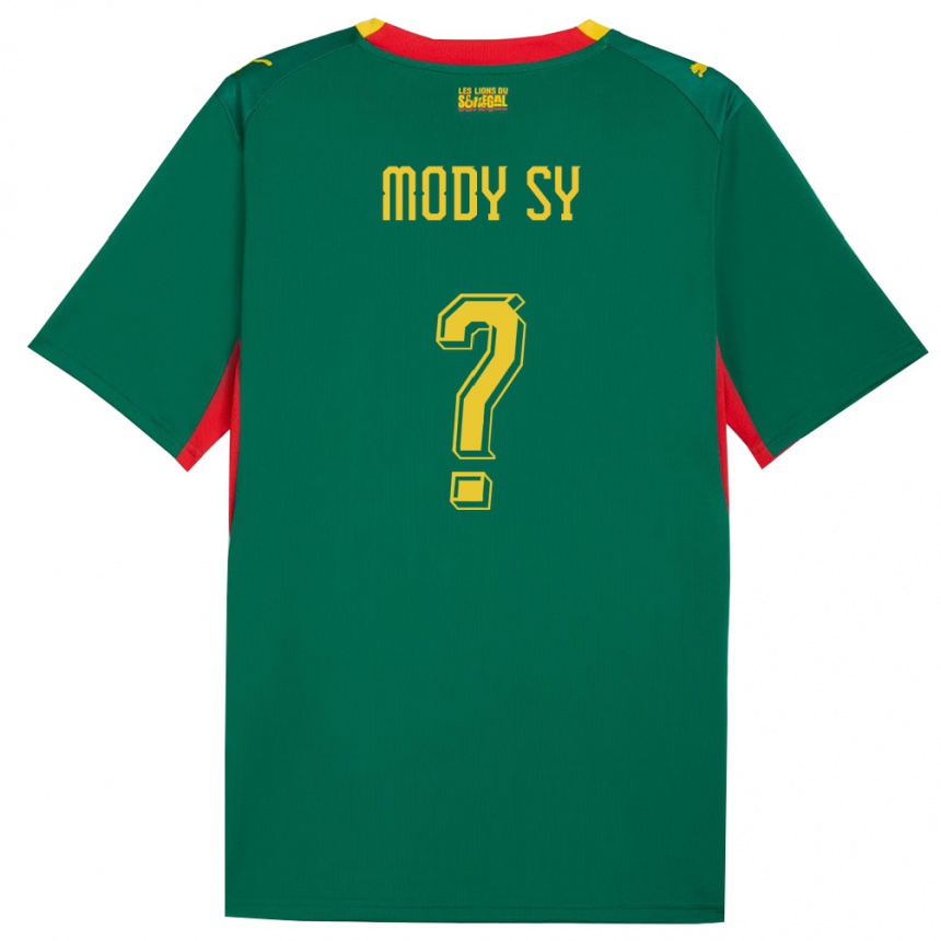 נשים כדורגל סנגל Mame Mody Sy #0 ירוק צהוב אדום הרחק ג'רזי 26-28