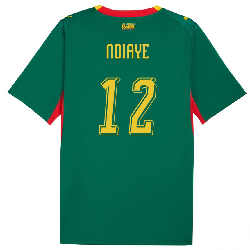 נשים כדורגל סנגל Babacar Ndiaye #12 ירוק צהוב אדום הרחק ג'רזי 26-28