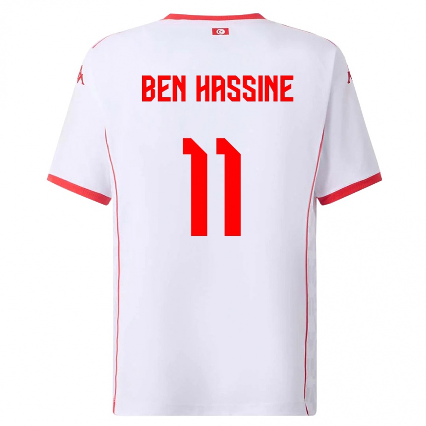 נשים כדורגל תוניסיה Othmen Ben Hassine #11 לבן אדום הרחק ג'רזי 26-28