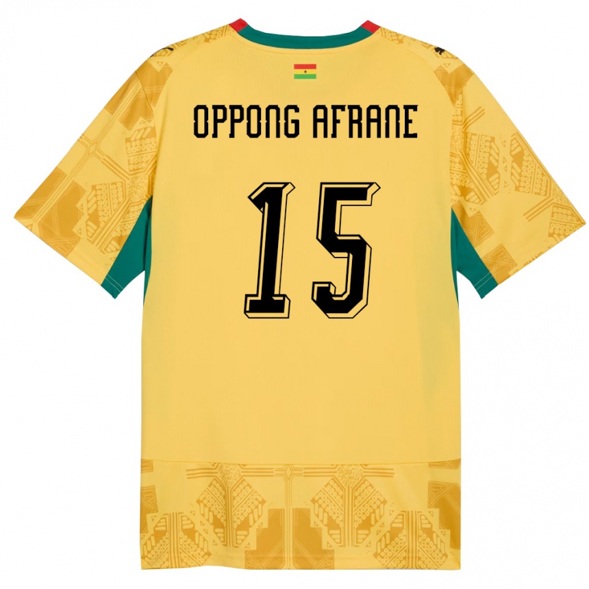 נשים כדורגל גאנה David Oppong Afrane #15 צהוב אדום שחור הרחק ג'רזי 26-28