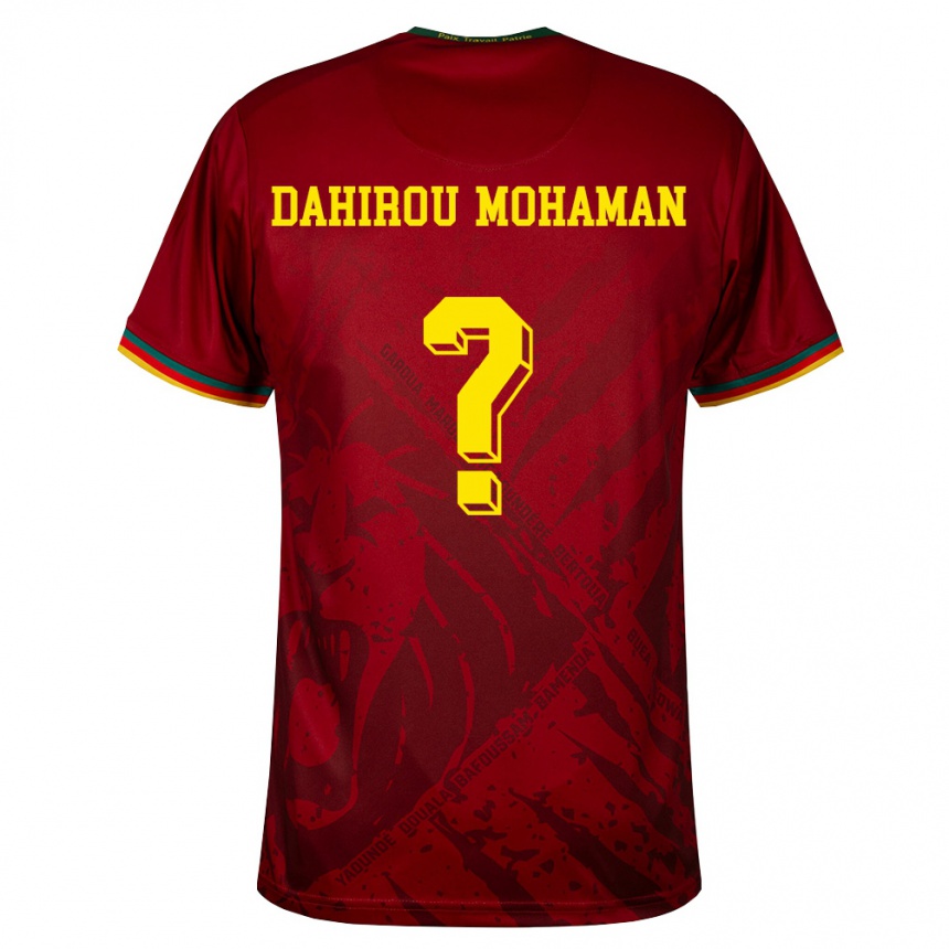 נשים כדורגל קמרון Nourou Dahirou Mohaman #0 אדום עמוק ירוק צהוב הרחק ג'רזי 26-28