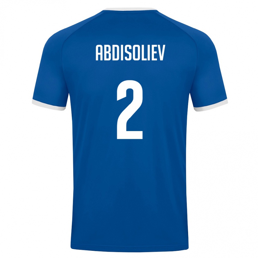ילדים כדורגל אוזבקיסטן Mashkhurbek Abdisoliev #2 כחול מלכותי לבן ג'רזי ביתית 26-28