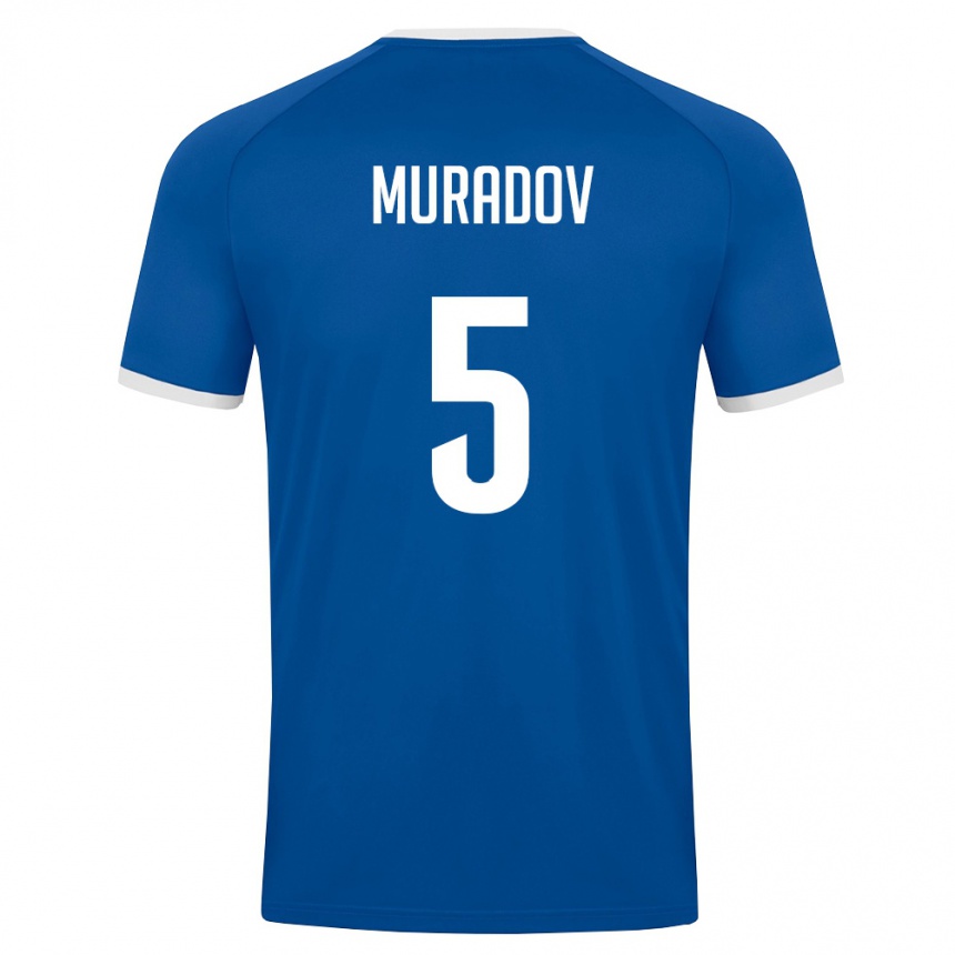 ילדים כדורגל אוזבקיסטן Amirkhon Muradov #5 כחול מלכותי לבן ג'רזי ביתית 26-28