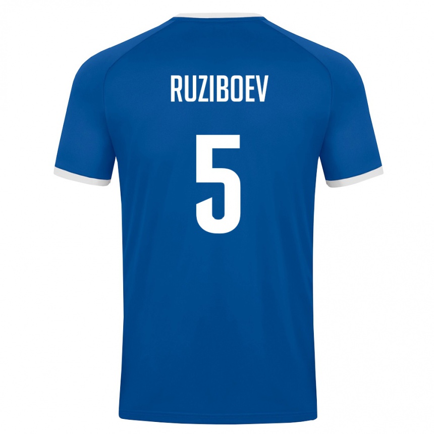 ילדים כדורגל אוזבקיסטן Mukhammadaziz Ruziboev #5 כחול מלכותי לבן ג'רזי ביתית 26-28