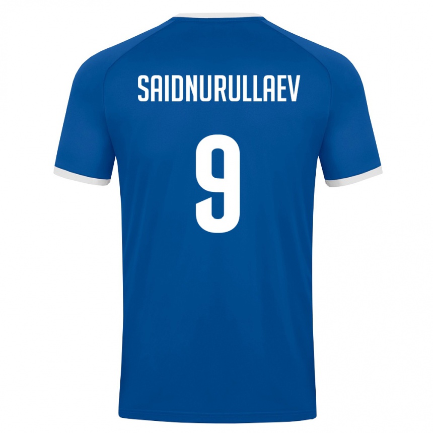 ילדים כדורגל אוזבקיסטן Saidumarkhon Saidnurullaev #9 כחול מלכותי לבן ג'רזי ביתית 26-28