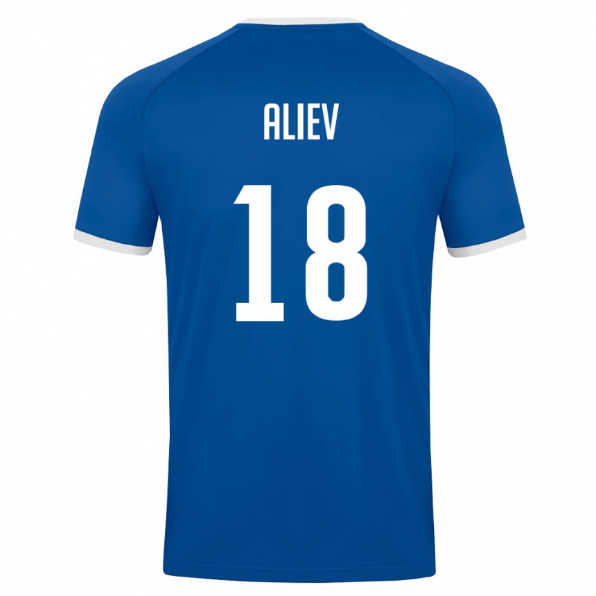 ילדים כדורגל אוזבקיסטן Bilikhon Aliev #18 כחול מלכותי לבן ג'רזי ביתית 26-28