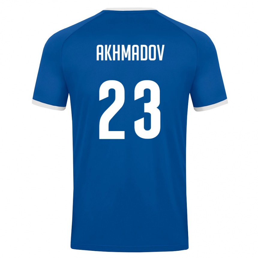 ילדים כדורגל אוזבקיסטן Saddam Akhmadov #23 כחול מלכותי לבן ג'רזי ביתית 26-28