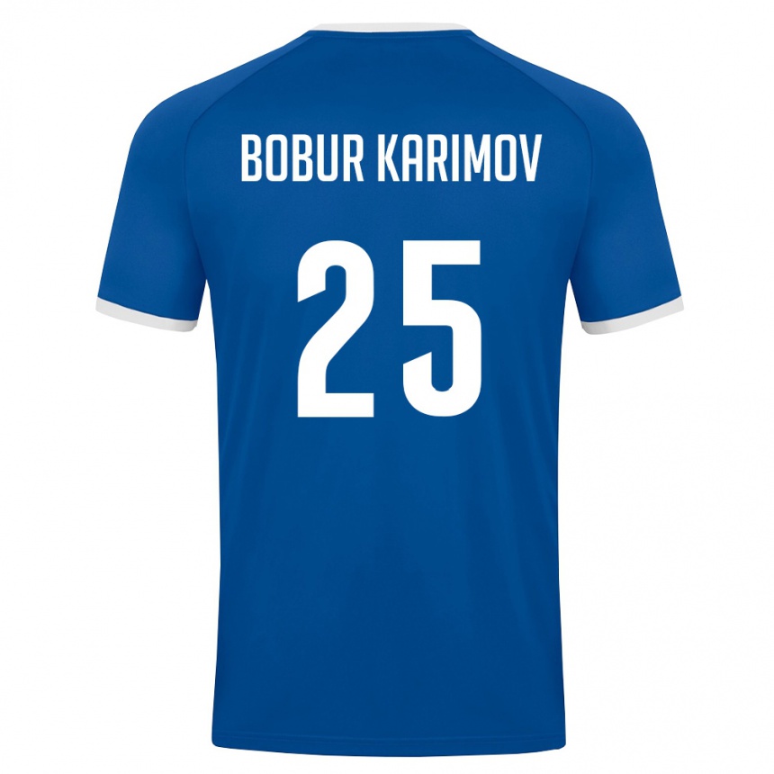 ילדים כדורגל אוזבקיסטן Mukhammad-Bobur Karimov #25 כחול מלכותי לבן ג'רזי ביתית 26-28