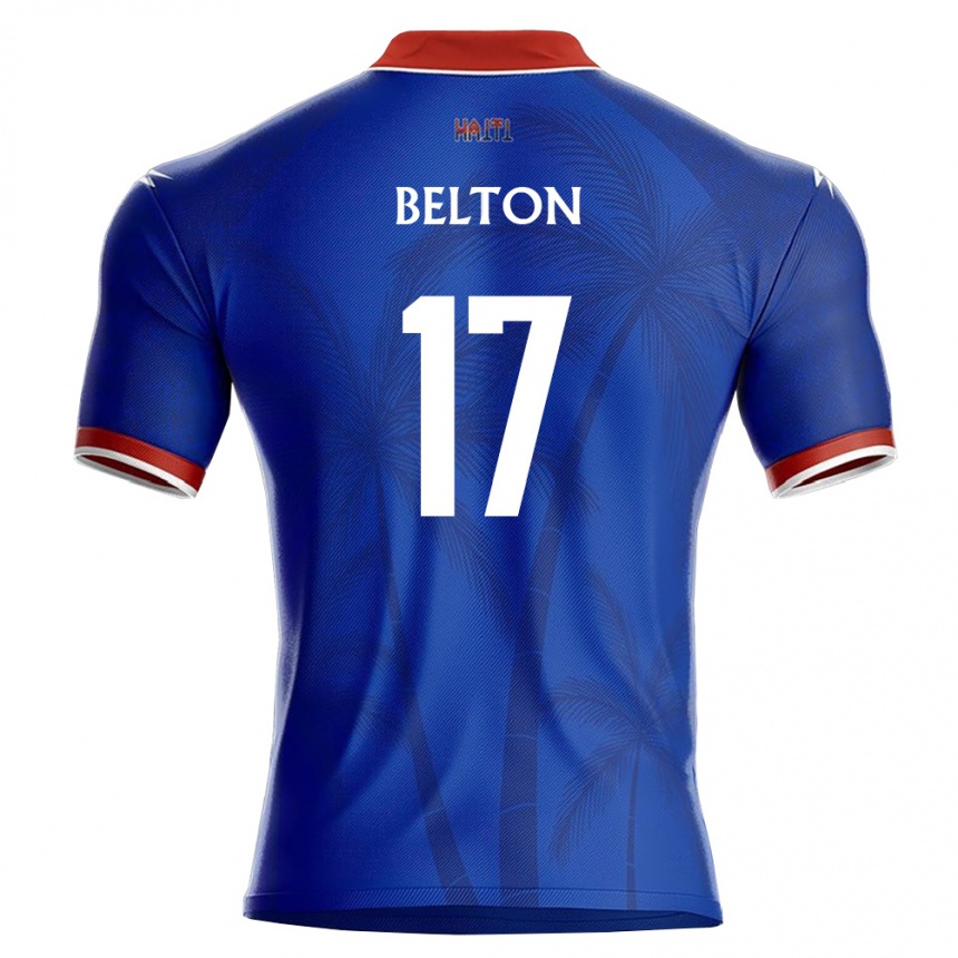 ילדים כדורגל האיטי Jhon-Widy Belton #17 כחול אדום לבן ג'רזי ביתית 26-28