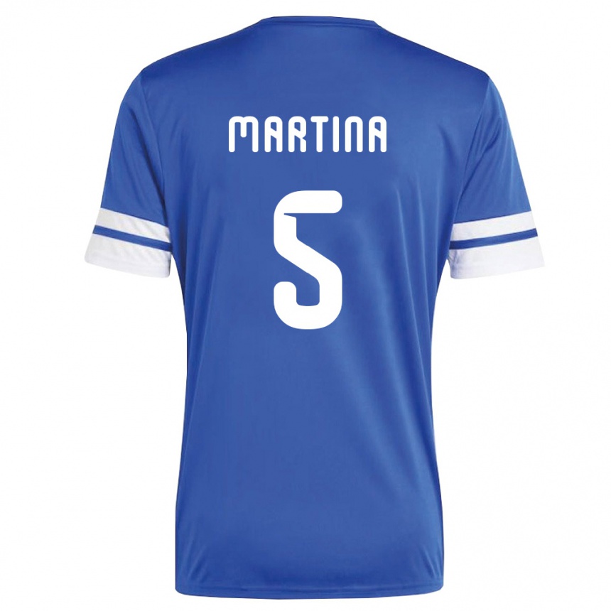 ילדים כדורגל קוראסאו Jorvimar Martina #5 כהה לבן ג'רזי ביתית 26-28