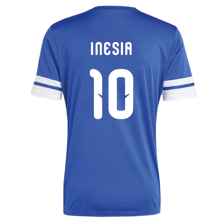 ילדים כדורגל קוראסאו Luigi Inesia #10 כהה לבן ג'רזי ביתית 26-28