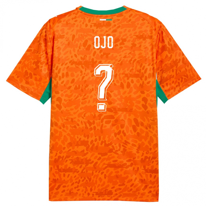 ילדים כדורגל חוף השנהב Ashiraf Ojo #0 כתום ירוק לבן ג'רזי ביתית 26-28