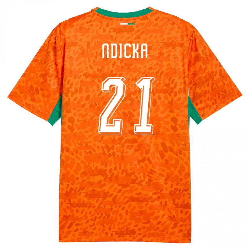 ילדים כדורגל חוף השנהב Evan Ndicka #21 כתום ירוק לבן ג'רזי ביתית 26-28