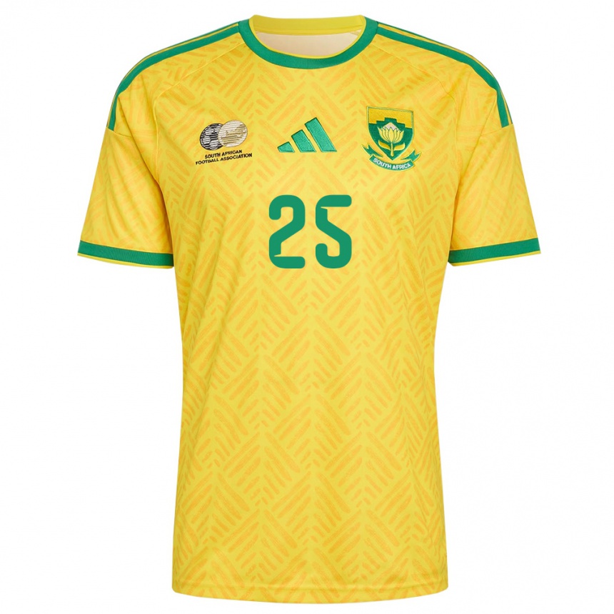 ילדים כדורגל דרום אפריקה Thabang Matuludi #25 צהוב ירוק ג'רזי ביתית 26-28 ילדים כדורגל דרום אפריקה Thabang Matuludi #25 צהוב ירוק ג'רזי ביתית 26-28