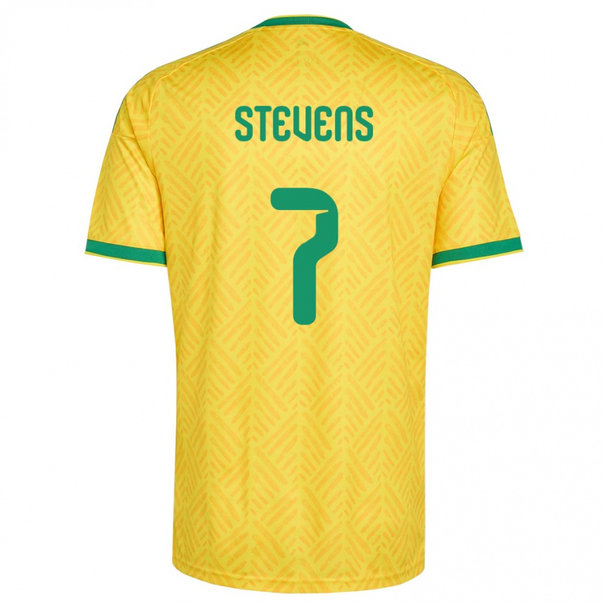 ילדים כדורגל דרום אפריקה Selwyn Stevens #7 צהוב ירוק ג'רזי ביתית 26-28