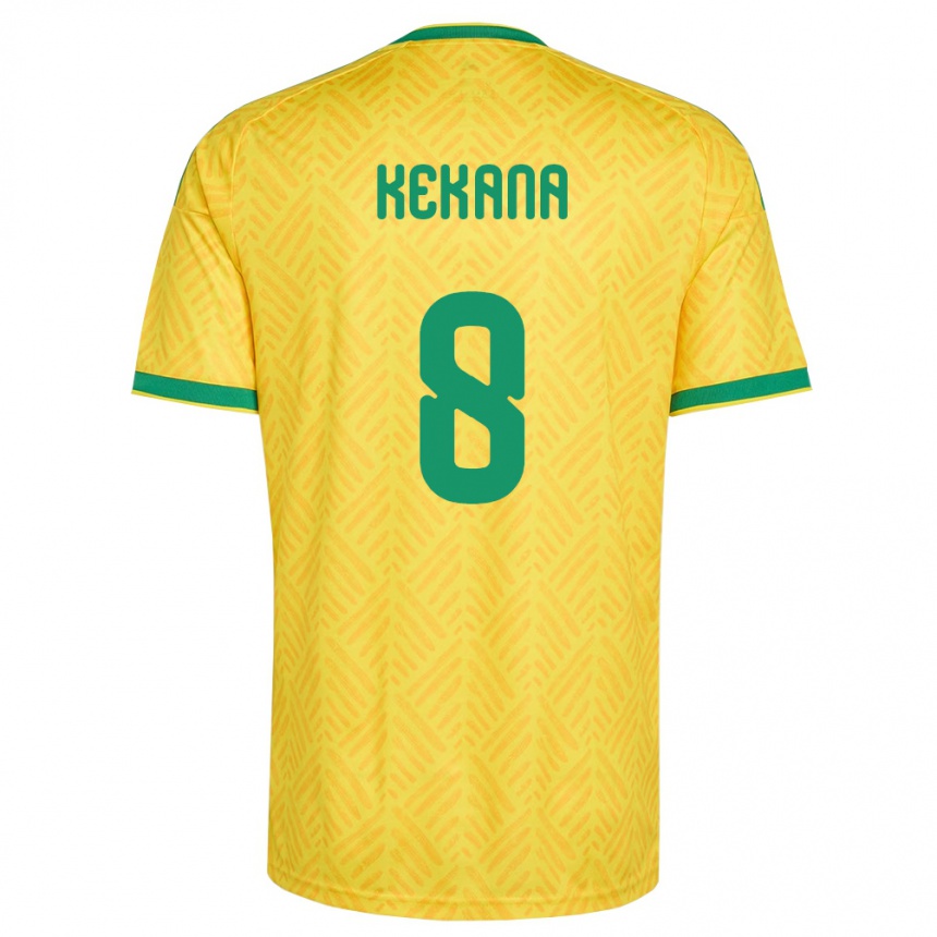 ילדים כדורגל דרום אפריקה Gomolemo Kekana #8 צהוב ירוק ג'רזי ביתית 26-28