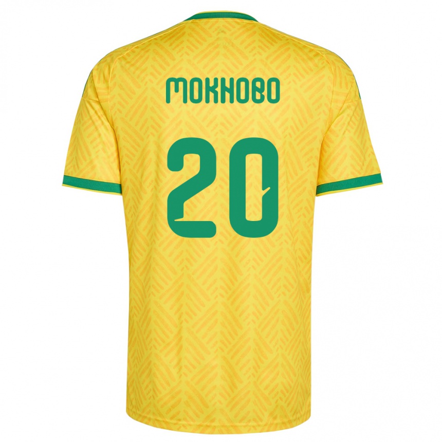 ילדים כדורגל דרום אפריקה Sello Mokhobo #20 צהוב ירוק ג'רזי ביתית 26-28