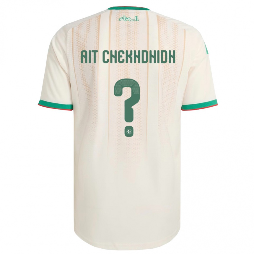 ילדים כדורגל אלג'יריה Aissa Ait Chekhdhidh #0 שמנת ירוק אדום ג'רזי ביתית 26-28
