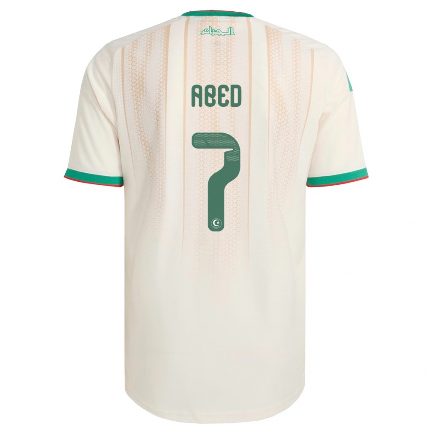 ילדים כדורגל אלג'יריה Yacine Abed #7 שמנת ירוק אדום ג'רזי ביתית 26-28