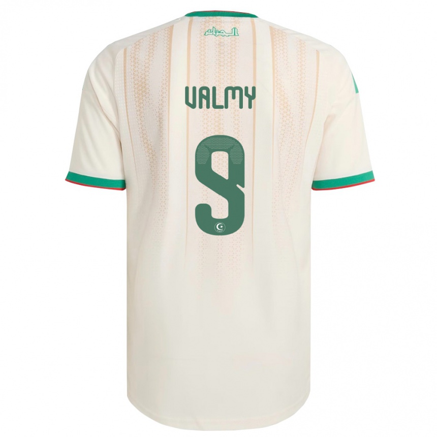 ילדים כדורגל אלג'יריה Mouhammad Valmy #9 שמנת ירוק אדום ג'רזי ביתית 26-28