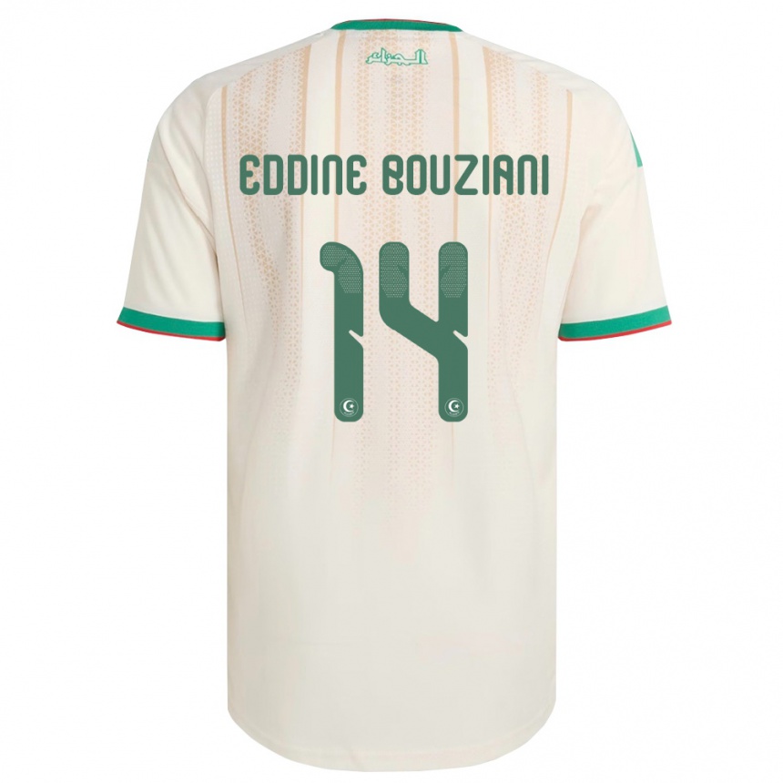 ילדים כדורגל אלג'יריה Salah Eddine Bouziani #14 שמנת ירוק אדום ג'רזי ביתית 26-28