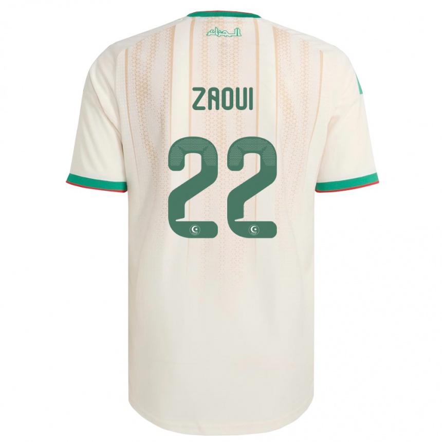 ילדים כדורגל אלג'יריה Abderrahmane Zaoui #22 שמנת ירוק אדום ג'רזי ביתית 26-28
