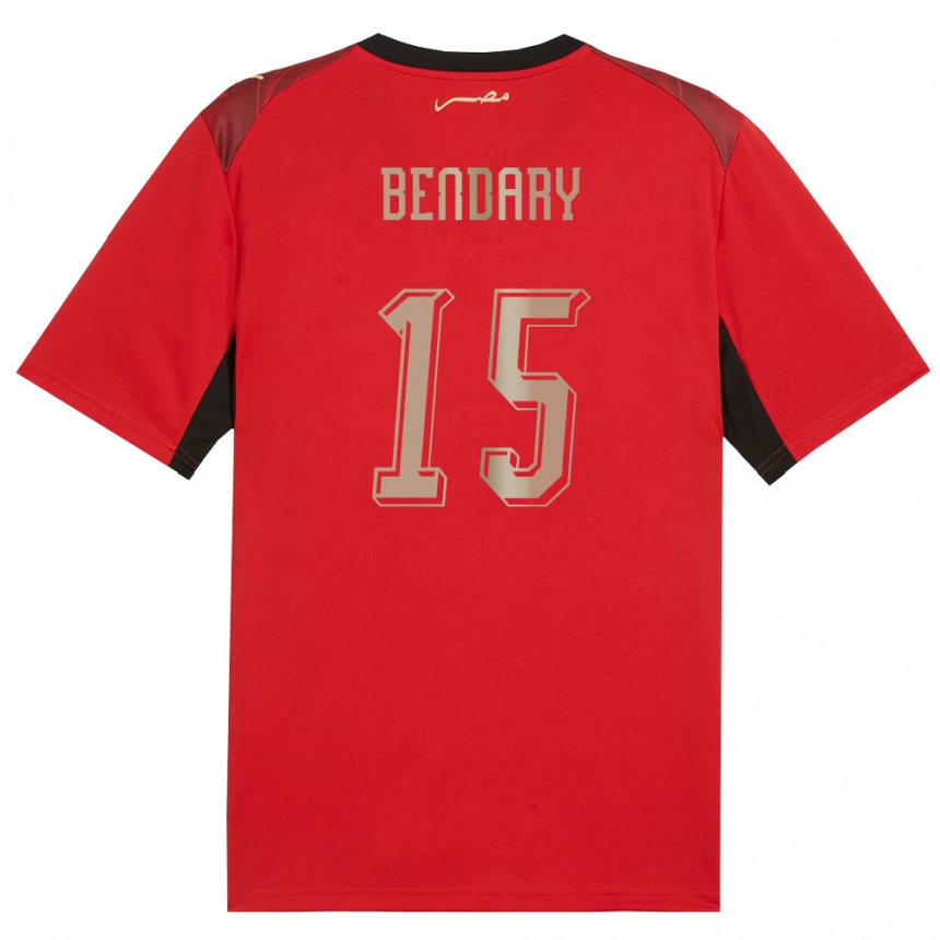 ילדים כדורגל מצרים Mohamed Bendary #15 אדום שחור זהב ג'רזי ביתית 26-28