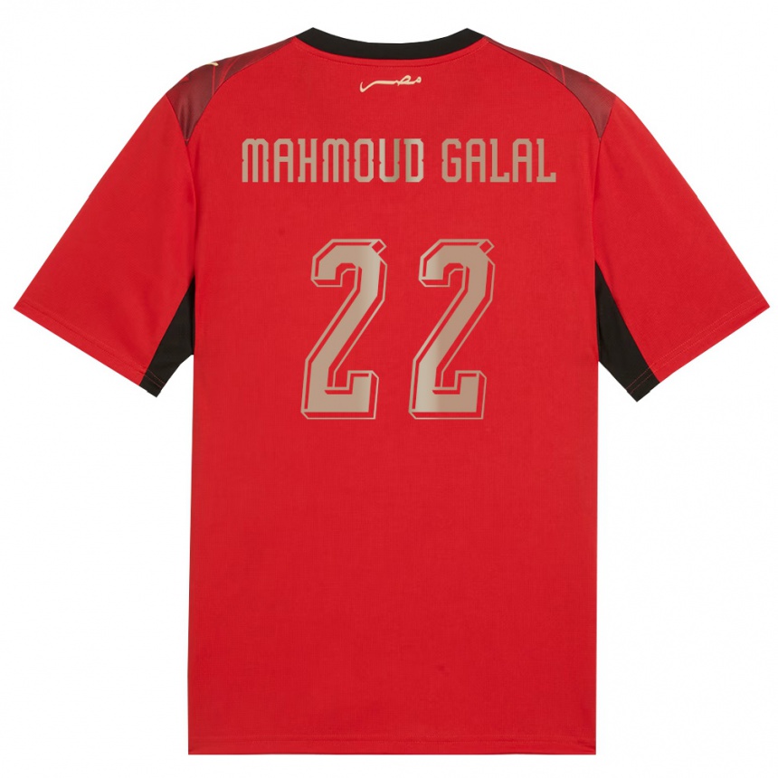 ילדים כדורגל מצרים Baraa Mahmoud Galal #22 אדום שחור זהב ג'רזי ביתית 26-28