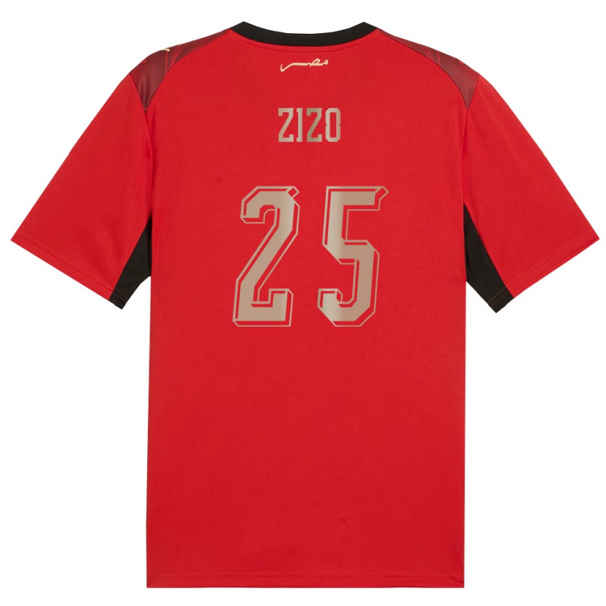 ילדים כדורגל מצרים Zizo #25 אדום שחור זהב ג'רזי ביתית 26-28