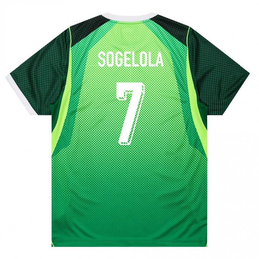 ילדים כדורגל ניגריה Taiwo Sogelola #7 ירוק לבן ג'רזי ביתית 26-28