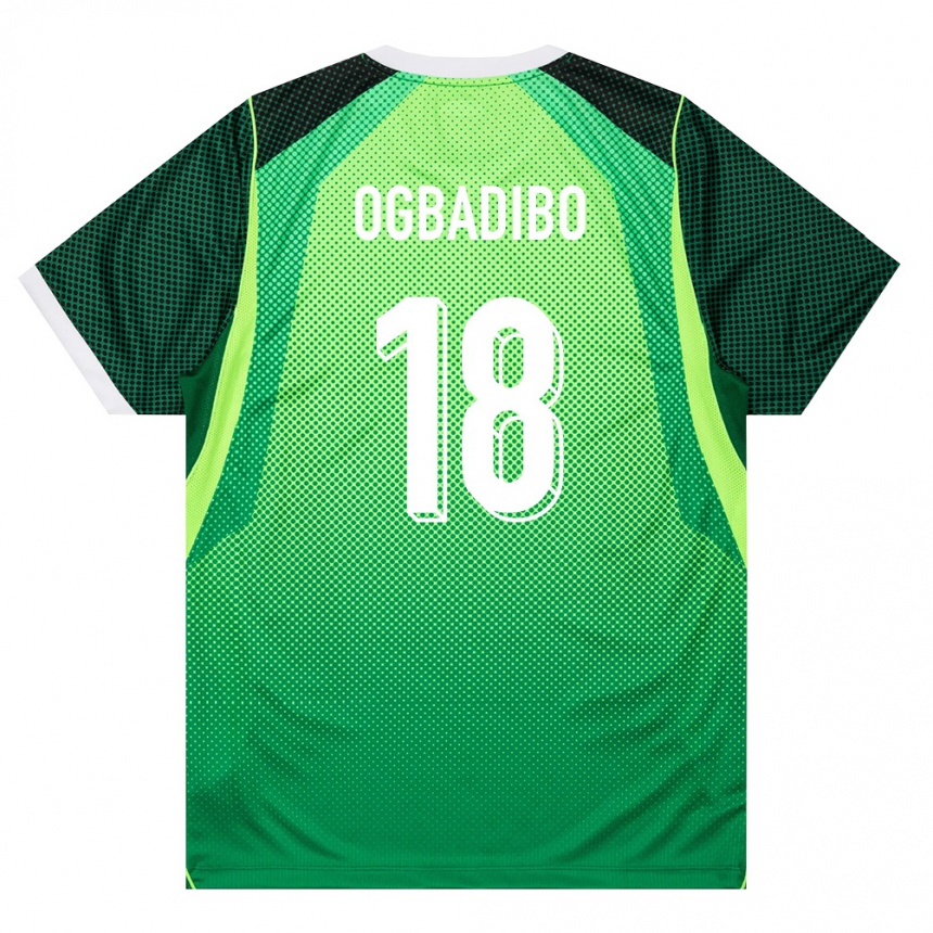 ילדים כדורגל ניגריה Tochukwu Ogbadibo #18 ירוק לבן ג'רזי ביתית 26-28
