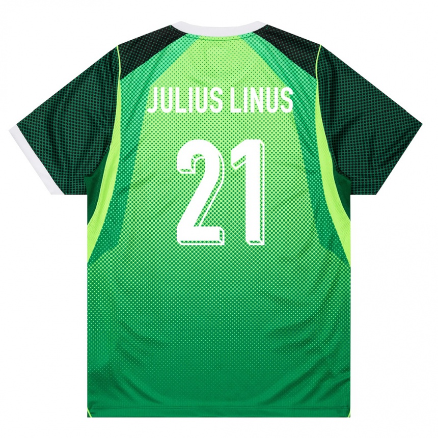 ילדים כדורגל ניגריה Chijoke Julius Linus #21 ירוק לבן ג'רזי ביתית 26-28