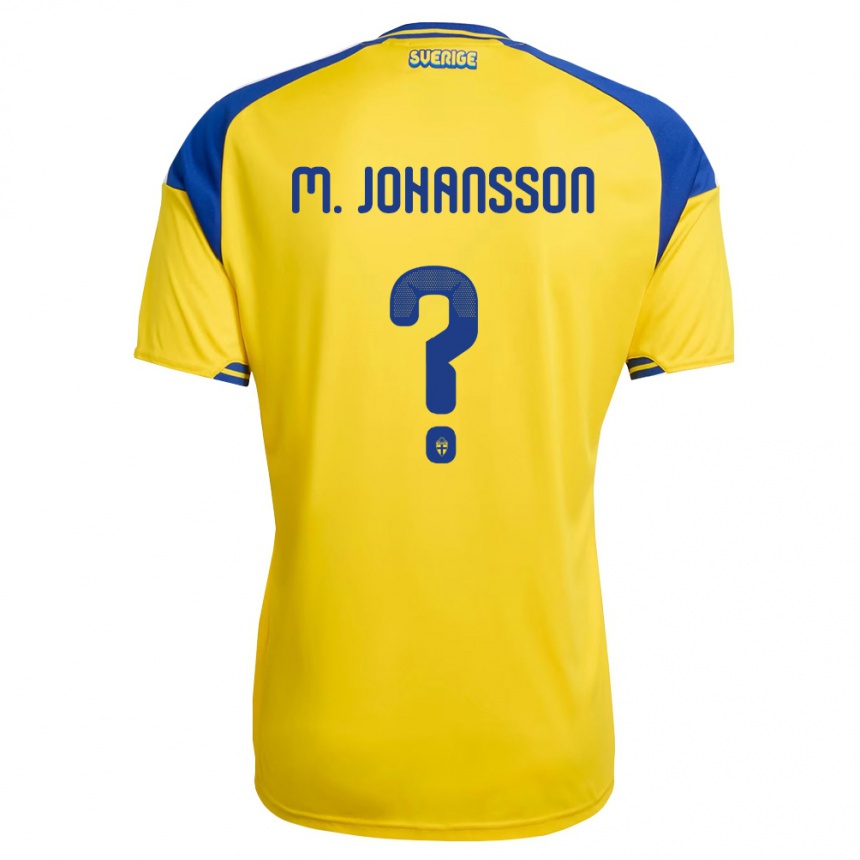 ילדים כדורגל שוודיה Mijo Johansson #0 צהוב כחול לבן ג'רזי ביתית 26-28