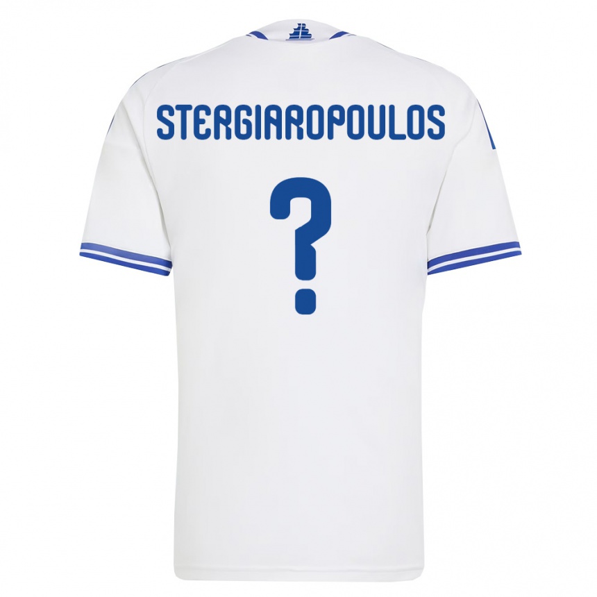 ילדים כדורגל יוון Sotiris Stergiaropoulos #0 לבן כחול ג'רזי ביתית 26-28