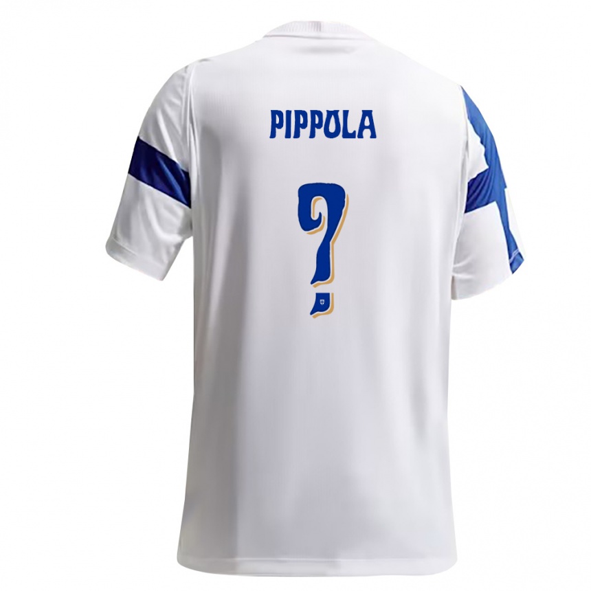 ילדים כדורגל פינלנד Tuomas Pippola #0 לבן כחול ג'רזי ביתית 26-28