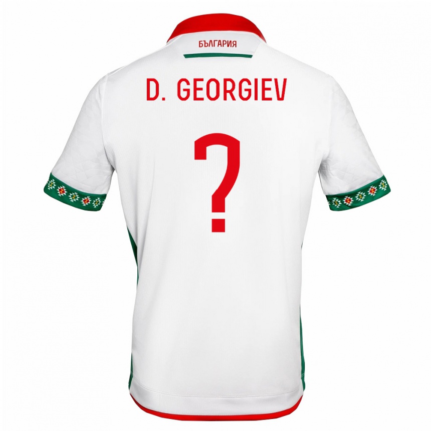 ילדים כדורגל בולגריה David Georgiev #0 לבן ירוק אדום ג'רזי ביתית 26-28