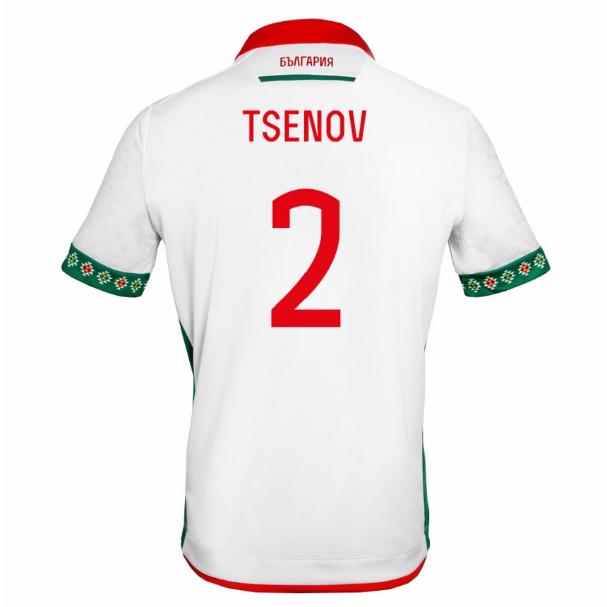 ילדים כדורגל בולגריה Aleksandar Tsenov #2 לבן ירוק אדום ג'רזי ביתית 26-28