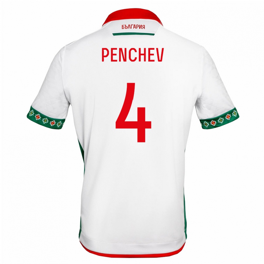 ילדים כדורגל בולגריה Martin Penchev #4 לבן ירוק אדום ג'רזי ביתית 26-28