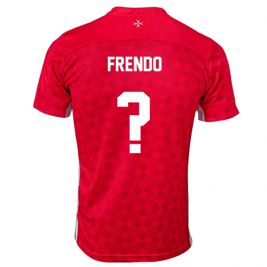 ילדים כדורגל מלטה Liam Frendo #0 אדום לבן ג'רזי ביתית 26-28