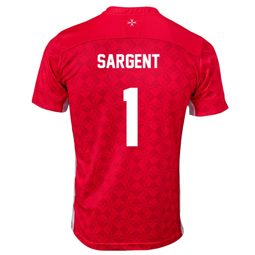 ילדים כדורגל מלטה Karl Sargent #1 אדום לבן ג'רזי ביתית 26-28
