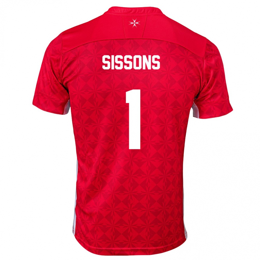 ילדים כדורגל מלטה James Sissons #1 אדום לבן ג'רזי ביתית 26-28