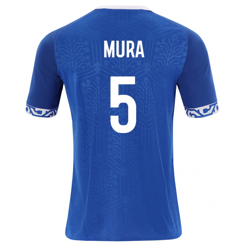 ילדים כדורגל מולדובה Artemii Mura #5 כחול מלכותי לבן ג'רזי ביתית 26-28