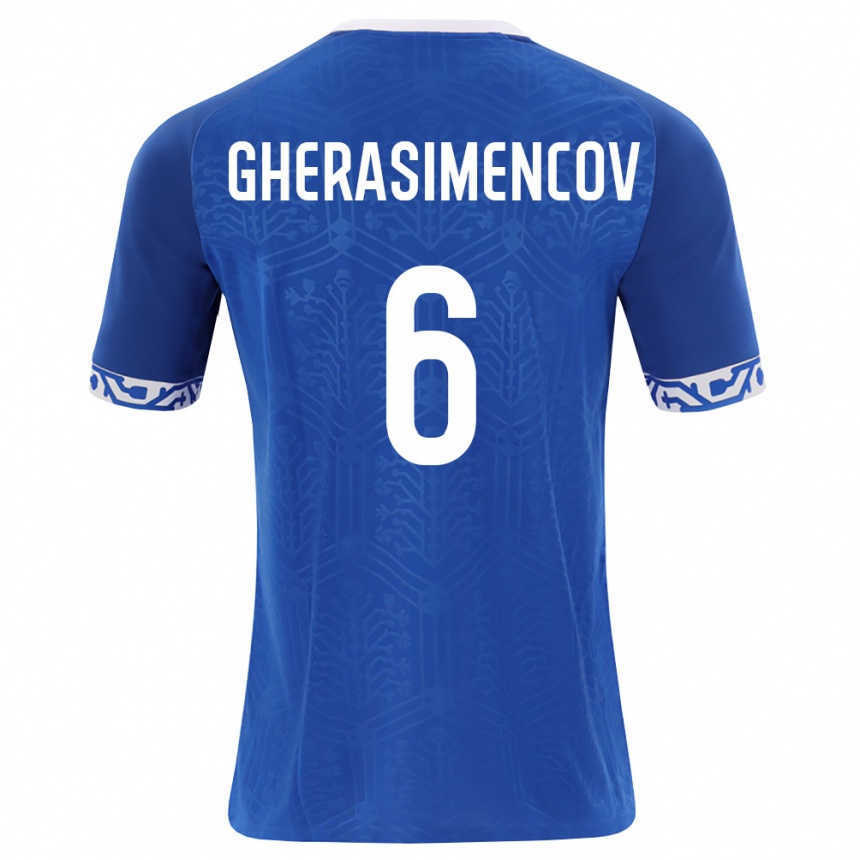 ילדים כדורגל מולדובה Mihail Gherasimencov #6 כחול מלכותי לבן ג'רזי ביתית 26-28
