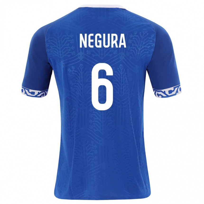 ילדים כדורגל מולדובה Alexandru Negura #6 כחול מלכותי לבן ג'רזי ביתית 26-28