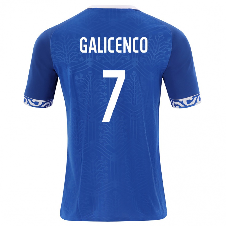 ילדים כדורגל מולדובה Catalin Galicenco #7 כחול מלכותי לבן ג'רזי ביתית 26-28