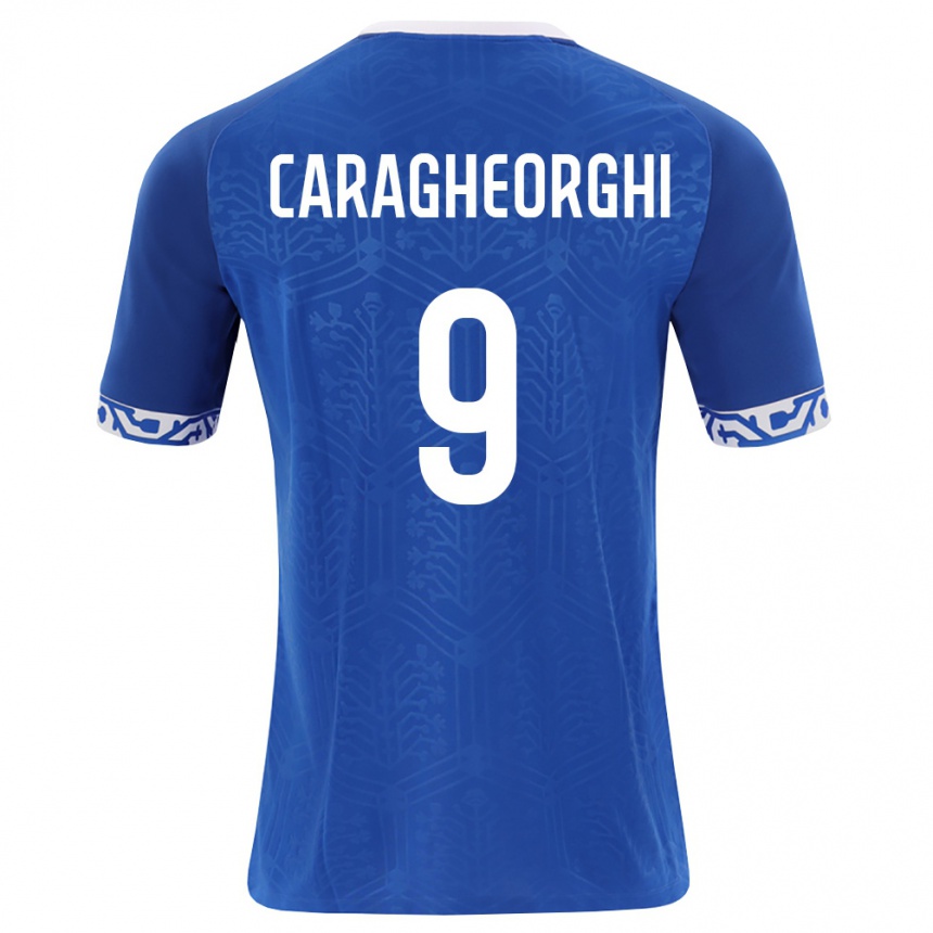 ילדים כדורגל מולדובה Nichita Caragheorghi #9 כחול מלכותי לבן ג'רזי ביתית 26-28