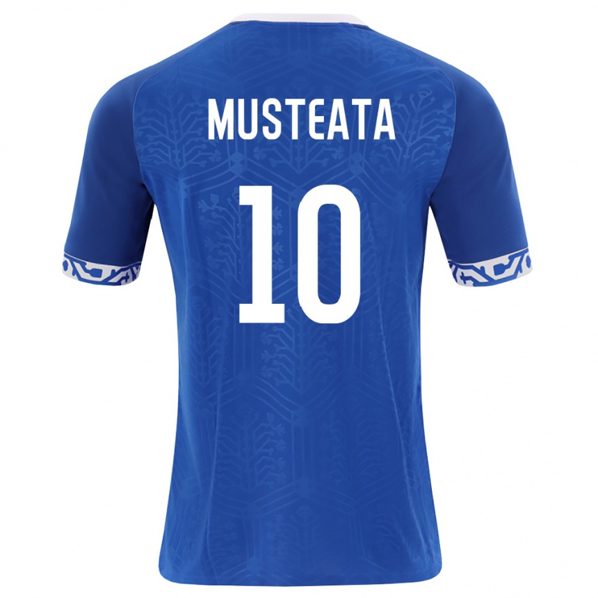 ילדים כדורגל מולדובה Bogdan Musteata #10 כחול מלכותי לבן ג'רזי ביתית 26-28